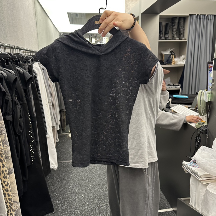 NUEUN韓國直郵女裝新品時尚人氣休閑熱賣26夏季T恤連帽衫NUEUN/SEEOTT恤圖色2