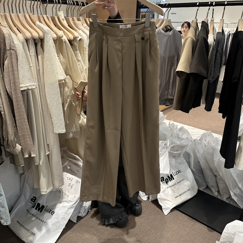 LE BUTTER東大門直郵女裝新品時尚推薦休閑褲羊毛口袋亞麻LE BUTTER休閑褲圖色1