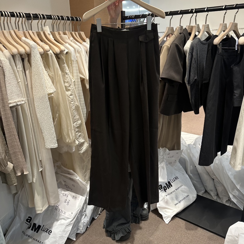 LE BUTTER東大門直郵女裝新品時尚推薦休閑褲羊毛口袋亞麻LE BUTTER休閑褲圖色2