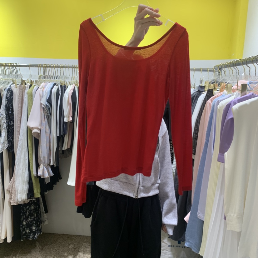 LE MASTERPLACE韓國直郵女士新款26春夏長袖T恤天絲圓領Le masterpiece長袖T恤