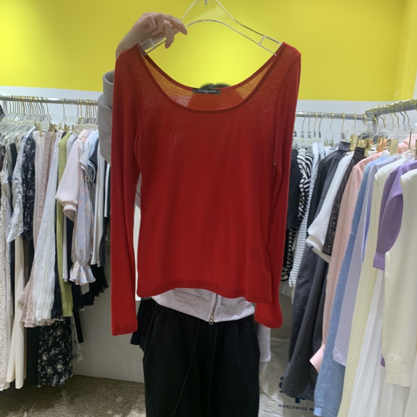 LE MASTERPLACE韓國直郵女士新款26春夏長袖T恤天絲圓領Le masterpiece長袖T恤圖色1