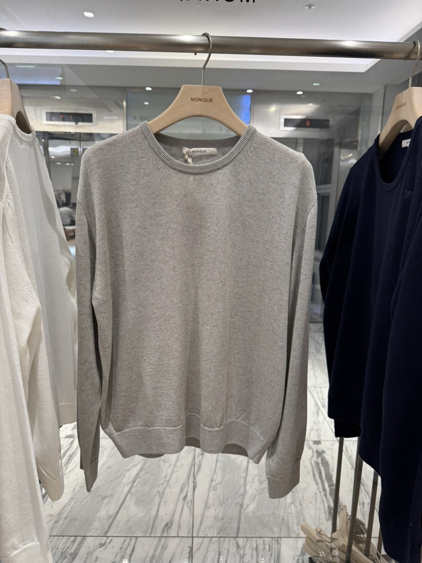 MONIQUE韓國代購女裝新款時尚26春夏人氣推薦針織衫亞麻圓領MONIQUE針織衫圖色2