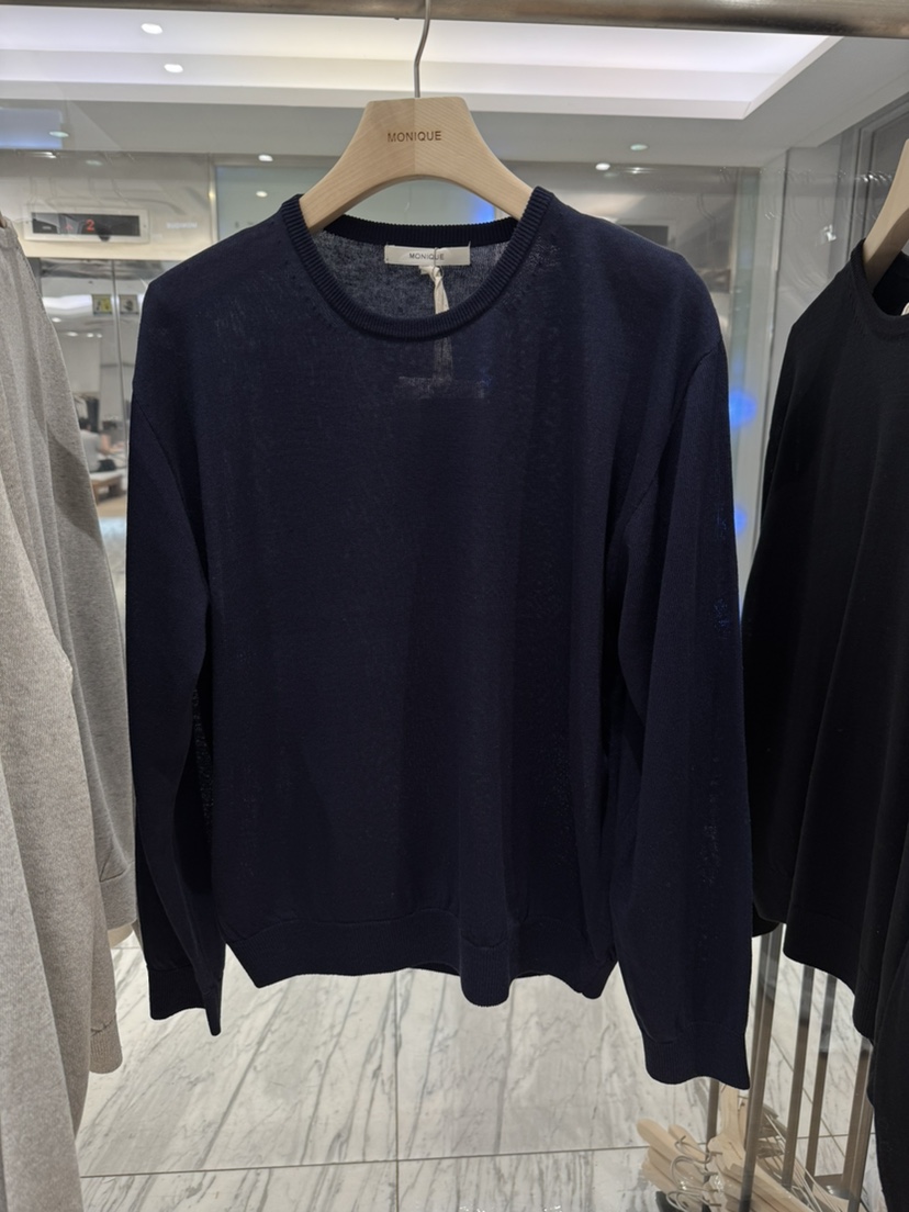 MONIQUE韓國代購女裝新款時尚26春夏人氣推薦針織衫亞麻圓領MONIQUE針織衫圖色3