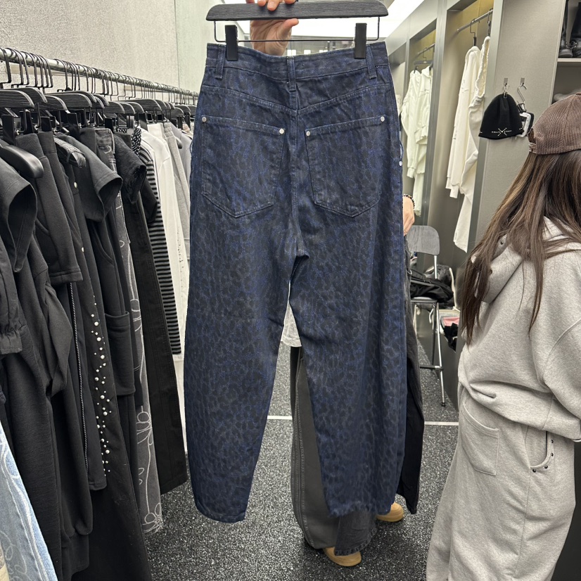 NUEUN韓國直郵實拍女裝新品26夏季休閑熱賣26春夏休閑褲豹紋NUEUN/SEEOT休閑褲