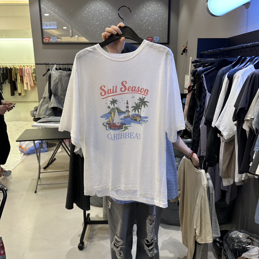 CREDITO東大門實拍韓國女裝新品時尚推薦休閑26春夏人氣T恤CREDITOT恤圖色1