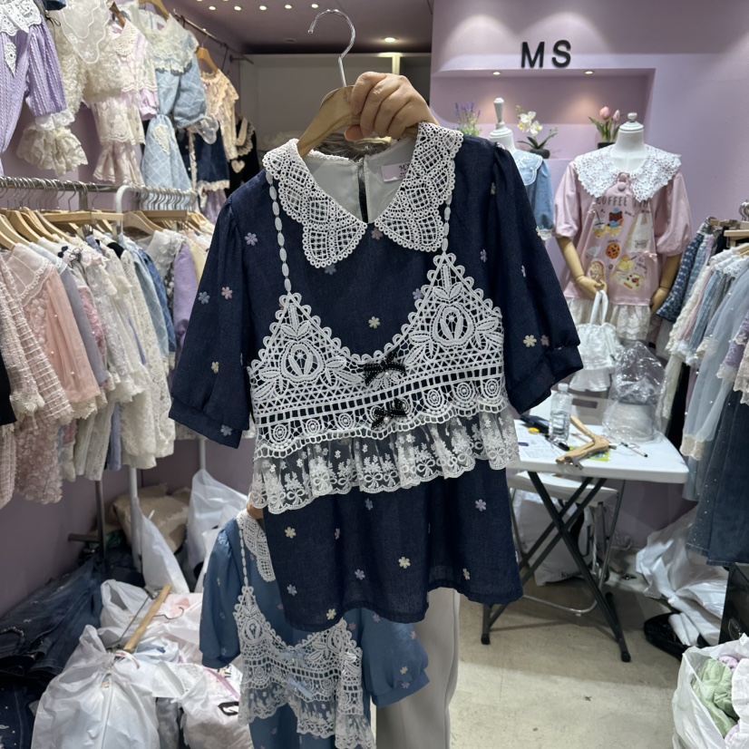 MS東大門代購女裝新品熱賣時尚推薦人氣26春夏襯衫蕾絲衫MS襯衫/蕾絲衫圖色2
