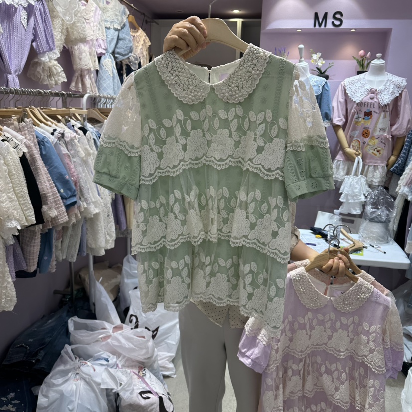 MS韓國代購女裝新款職業26春夏26夏季熱賣推薦襯衫蕾絲衫MS襯衫/蕾絲衫圖色2