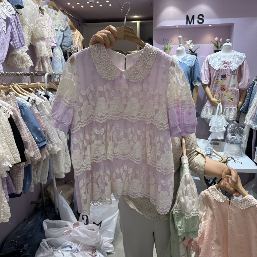 MS韓國代購女裝新款職業26春夏26夏季熱賣推薦襯衫蕾絲衫MS襯衫/蕾絲衫圖色3