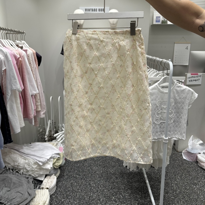 VINTAGE 888韓國東大門直郵女裝新品休閑熱賣半身裙中短裙VINTAGE888/TRIPLE EIGHT半身裙/中短裙圖色2粉色花