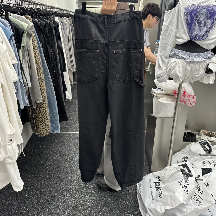 NUEUN東大門直郵女士新品時尚人氣真品職業牛仔褲天絲涂層NUEUN/SEEOT牛仔褲