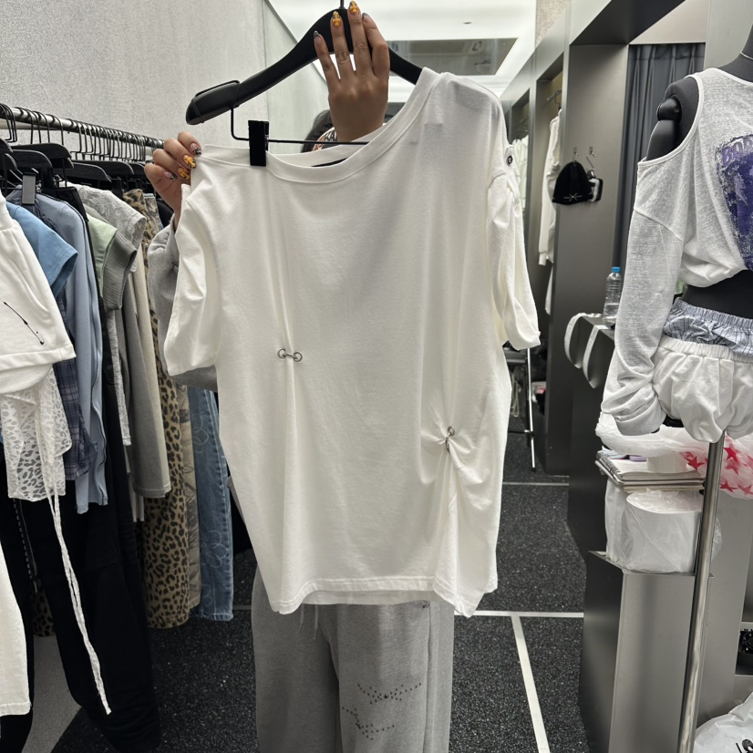 NUEUN韓國代購女裝新款26春夏休閑26夏季時尚推薦職業T恤NUEUN/SEEOTT恤圖色2