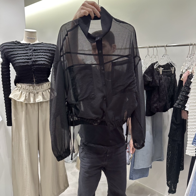 BAIE.38韓國代購女裝新品職業時尚熱賣襯衫蕾絲衫口袋透明BAIE.38襯衫/蕾絲衫圖色2