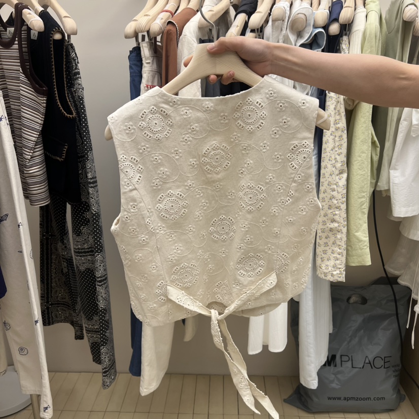 THEPLAN韓國直郵實拍女裝新品休閑人氣熱賣推薦時尚馬甲刺繡THE PLAN馬甲