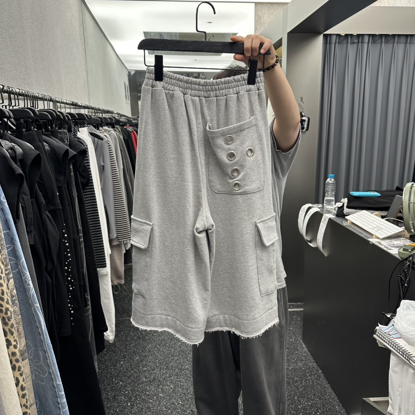 NUEUN東大門實拍韓國女士新品休閑熱賣推薦休閑褲工裝鏤空NUEUN/SEEOT休閑褲