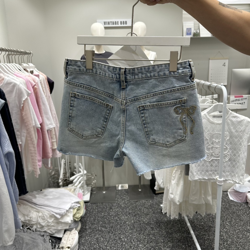 VINTAGE 888韓國直郵實拍女裝新品推薦熱賣休閑短褲絲帶VINTAGE888/TRIPLE EIGHT短褲