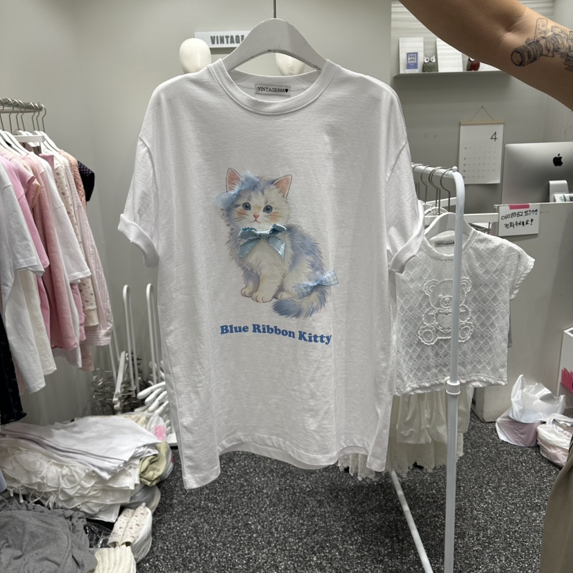 VINTAGE 888韓國直郵女裝新品26春夏真品時尚推薦休閑T恤VINTAGE888/TRIPLE EIGHTT恤圖色1