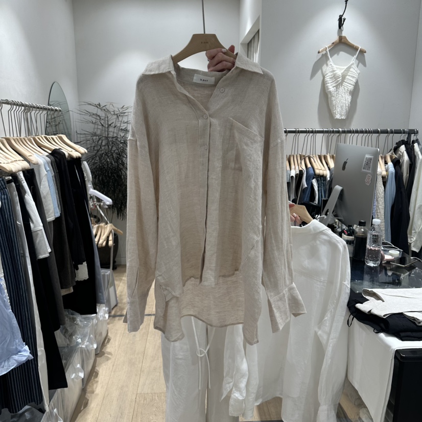 DDAY韓國直郵實拍女裝新品26春夏推薦休閑襯衫蕾絲衫亞麻布DDAY襯衫/蕾絲衫圖色2