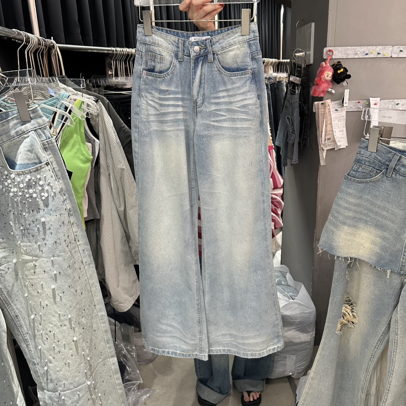 MOMAZU韓國代購女裝新款人氣休閑熱賣26夏季26春夏牛仔褲MOMAZU牛仔褲圖色1