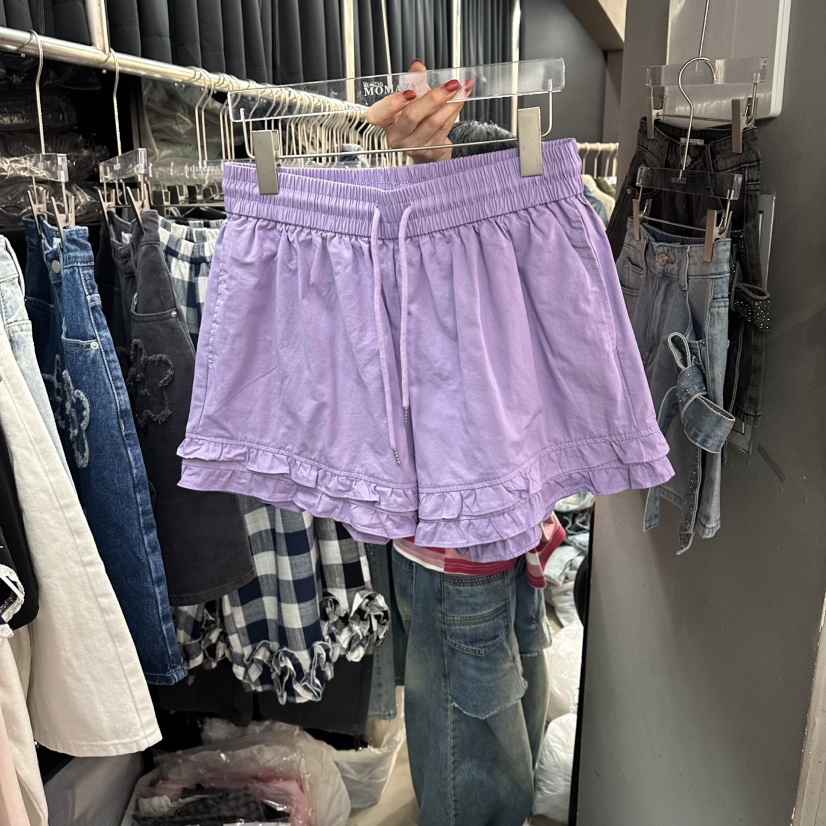 MOMAZU東大門實拍韓國女士新款職業熱賣時尚人氣短褲荷葉邊MOMAZU短褲圖色4