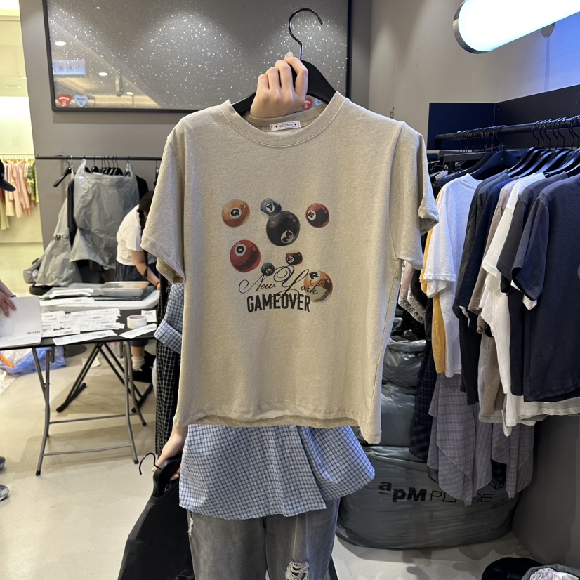 CREDITO東大門直郵女士新款推薦真品時尚26春夏熱賣T恤口袋CREDITOT恤圖色1