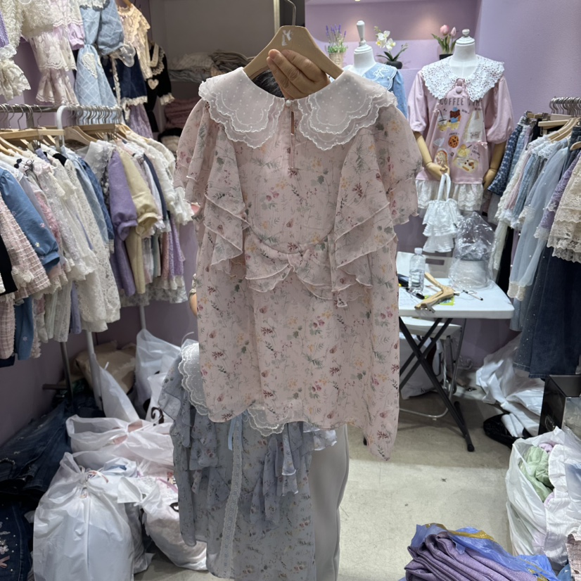 MS韓國代購女裝新品時尚推薦26春夏休閑熱賣真品襯衫蕾絲衫MS襯衫/蕾絲衫