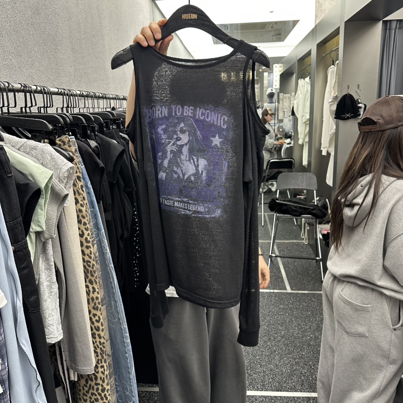 NUEUN東大門直郵女裝新品26春夏推薦人氣長袖T恤露肩亞麻NUEUN/SEEOT長袖T恤圖色2