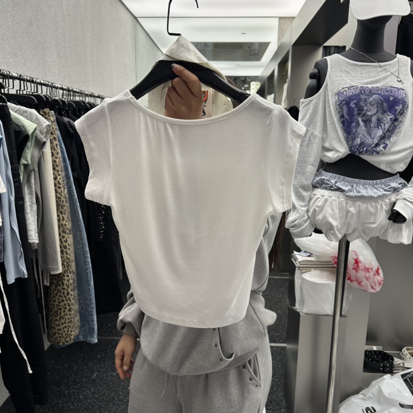 NUEUN東大門實拍韓國女士新品26夏季26春夏人氣T恤圍巾圓點NUEUN/SEEOTT恤