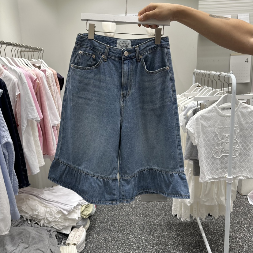 VINTAGE 888東大門實拍韓國女士新品時尚職業休閑牛仔褲VINTAGE888/TRIPLE EIGHT牛仔褲圖色1