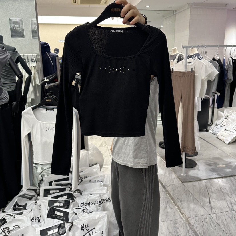 NUEUN韓國直郵女裝新款熱賣時尚職業休閑人氣推薦長袖T恤NUEUN/SEEOT長袖T恤圖色4