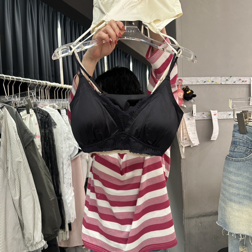 MOMAZU韓國代購女士新款人氣推薦熱賣26春夏內衣文胸蕾絲緞面MOMAZU內衣/文胸圖色2