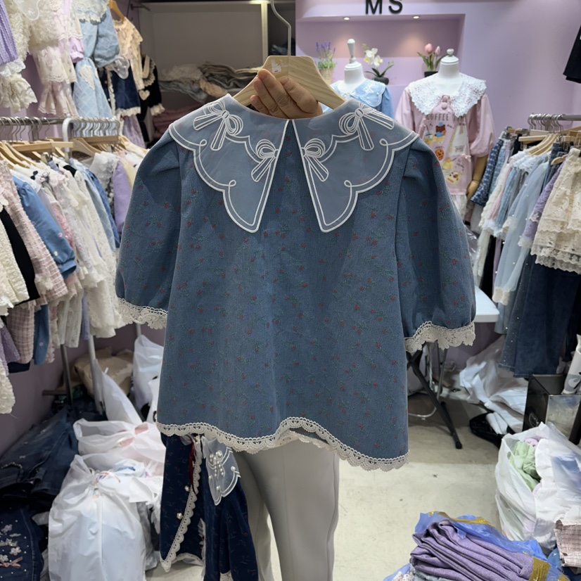 MS韓國代購女士新款26春夏職業熱賣人氣休閑襯衫蕾絲衫開衫MS襯衫/蕾絲衫