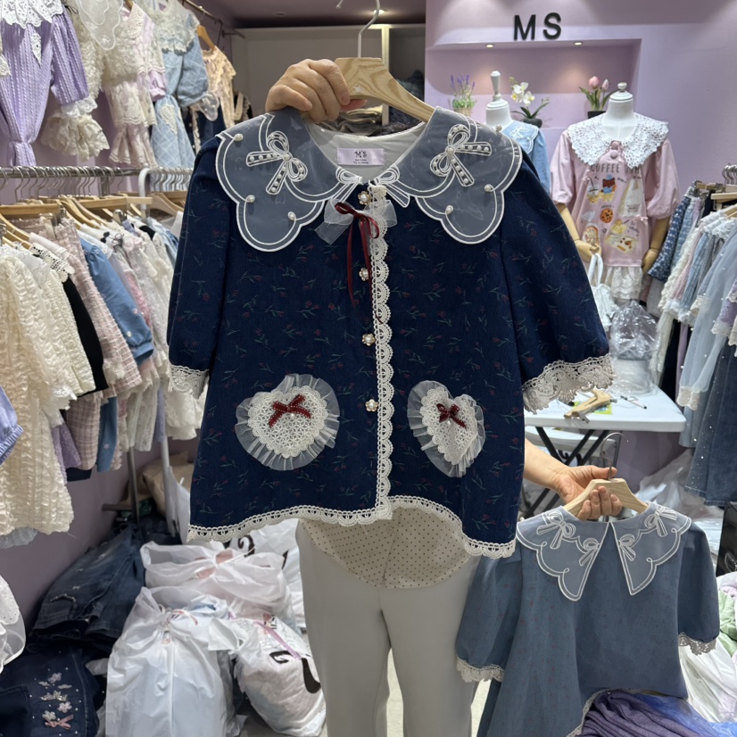 MS韓國代購女士新款26春夏職業熱賣人氣休閑襯衫蕾絲衫開衫MS襯衫/蕾絲衫圖色2