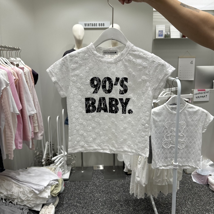 VINTAGE 888東大門實拍韓國女士新品時尚熱賣人氣T恤蕾絲VINTAGE888/TRIPLE EIGHTT恤圖色1