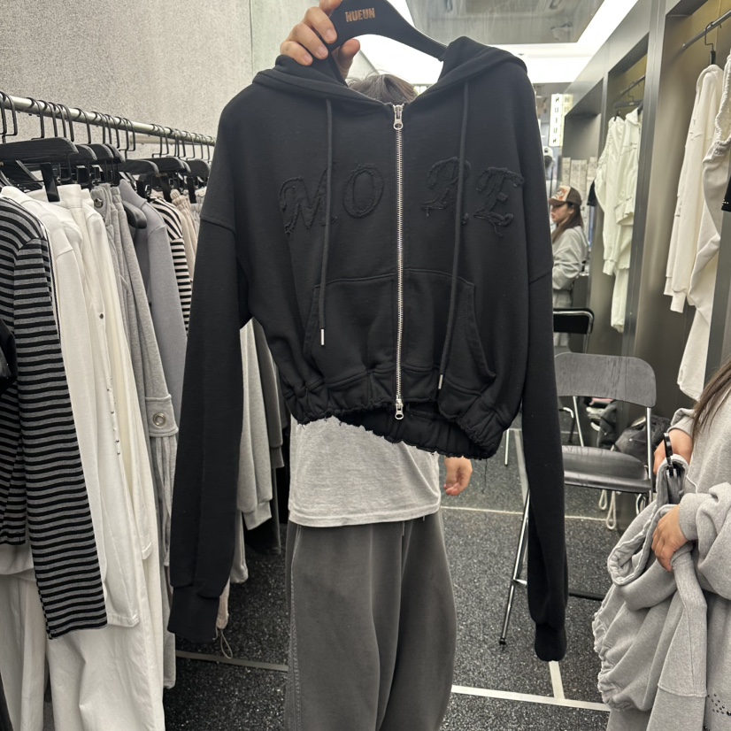 NUEUN韓國直郵女士新款時尚推薦職業26春夏夾克拉鏈連帽衫NUEUN/SEEOT夾克圖色2