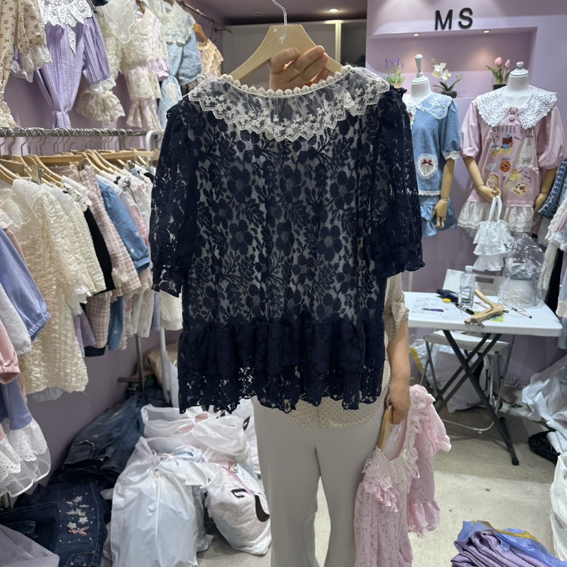 MS東大門代購女士新品推薦熱賣休閑時尚職業真品襯衫蕾絲衫MS襯衫/蕾絲衫