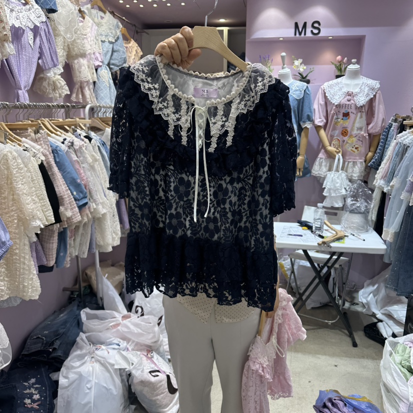 MS東大門代購女士新品推薦熱賣休閑時尚職業真品襯衫蕾絲衫MS襯衫/蕾絲衫圖色2