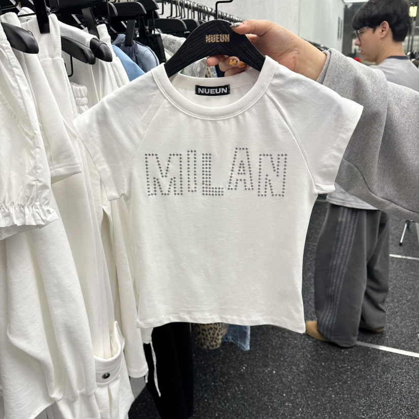 NUEUN韓國直郵實拍女士新款26春夏職業人氣時尚休閑熱賣T恤NUEUN/SEEOTT恤圖色1