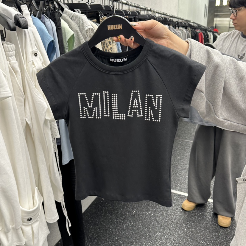 NUEUN韓國直郵實拍女士新款26春夏職業人氣時尚休閑熱賣T恤NUEUN/SEEOTT恤圖色2