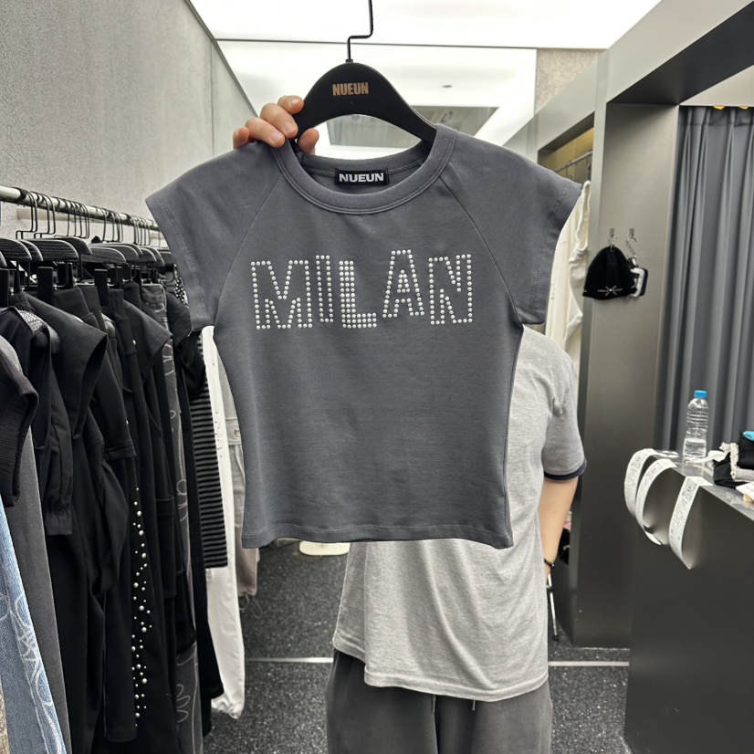 NUEUN韓國直郵實拍女士新款26春夏職業人氣時尚休閑熱賣T恤NUEUN/SEEOTT恤圖色3