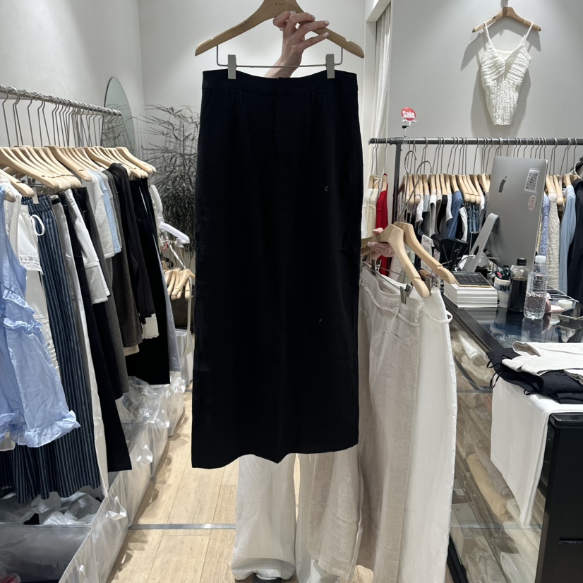 DDAY韓國東大門代購女裝新款推薦休閑熱賣長裙含腰繩亞麻布DDAY長裙圖色3