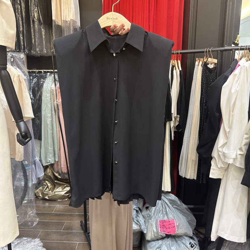 HERISH東大門實拍韓國女士新品推薦時尚職業馬甲褶裥無袖Haute-Herish-Q馬甲圖色3