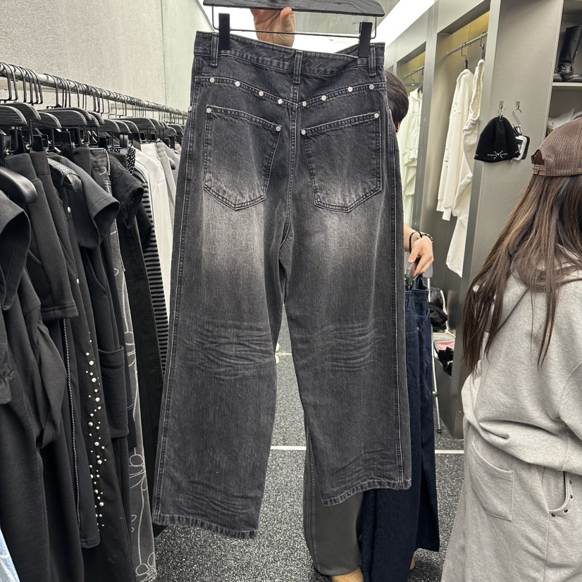 NUEUN韓國直郵女士新品熱賣職業真品人氣時尚推薦牛仔褲拉絨NUEUN/SEEOT牛仔褲