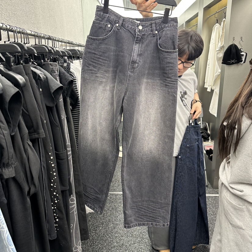 NUEUN韓國直郵女士新品熱賣職業真品人氣時尚推薦牛仔褲拉絨NUEUN/SEEOT牛仔褲圖色1