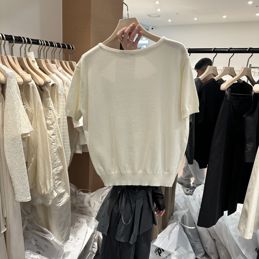 LE BUTTER韓國東大門直郵女士新款26春夏針織衫短袖針織衫LE BUTTER針織衫