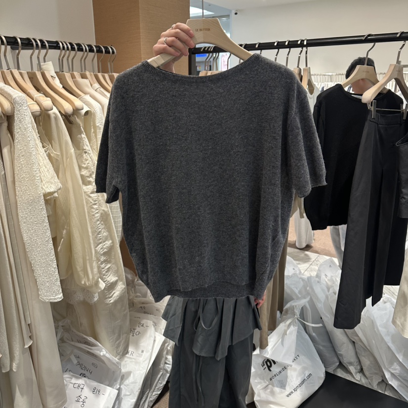 LE BUTTER韓國東大門直郵女士新款26春夏針織衫短袖針織衫LE BUTTER針織衫圖色2