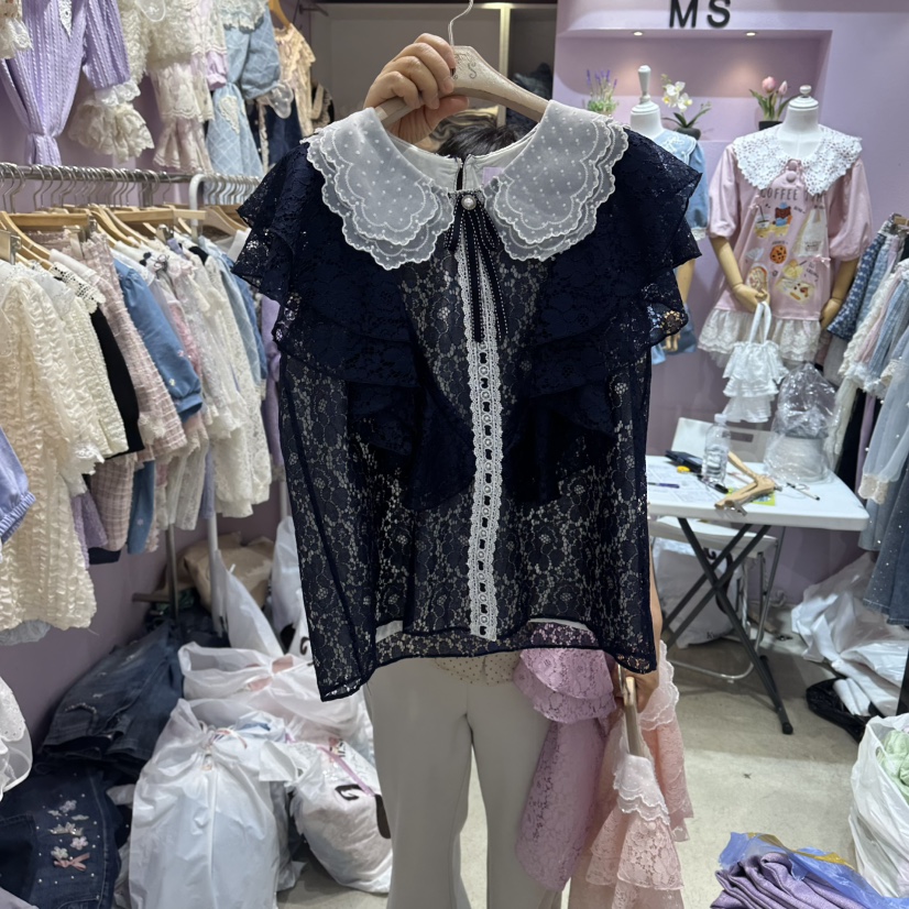 MS韓國直郵女士新品時尚推薦26夏季職業熱賣26春夏襯衫蕾絲衫MS襯衫/蕾絲衫圖色3
