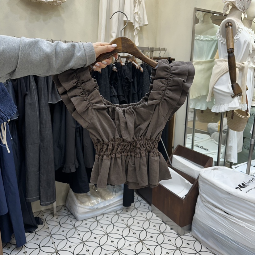 BAMBOLINA韓國代購女裝新品休閑人氣26春夏職業襯衫蕾絲衫BAMBOLINA襯衫/蕾絲衫