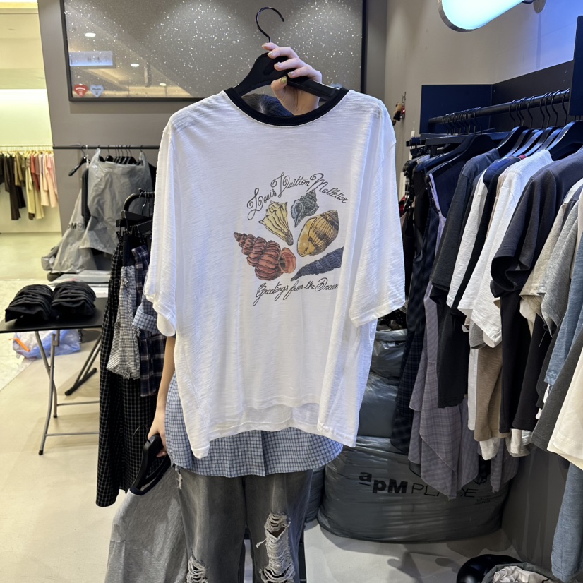 CREDITO韓國代購女裝新品推薦熱賣休閑26夏季人氣時尚T恤CREDITOT恤圖色2