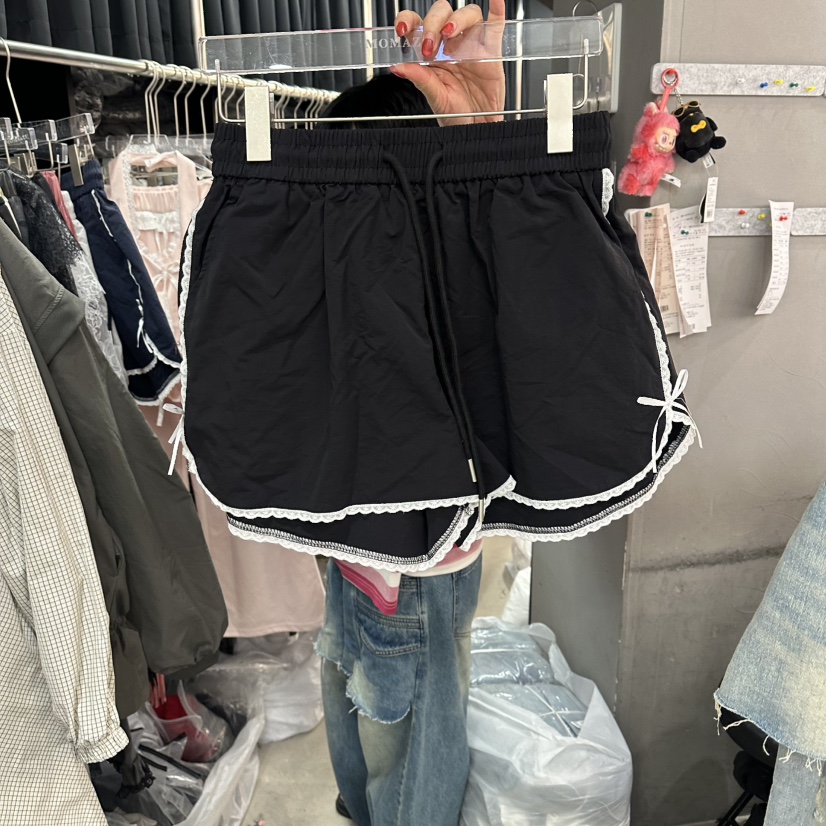 MOMAZU韓國直郵實拍女裝新品人氣26春夏時尚職業短褲蕾絲緞MOMAZU短褲