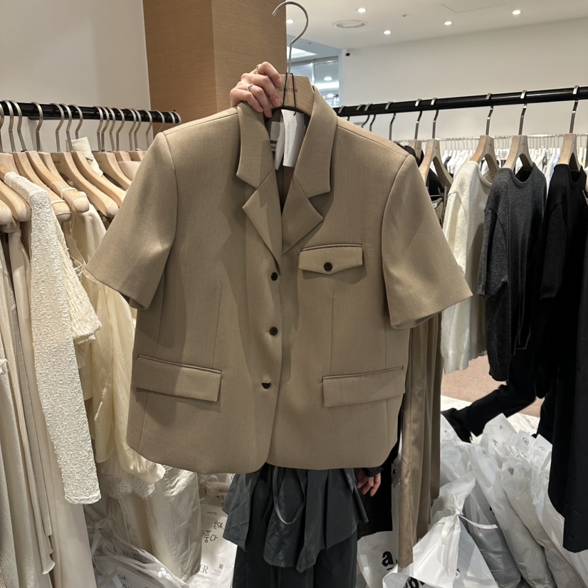 LE BUTTER東大門直郵女士新款休閑職業夾克羊毛口袋亞麻LE BUTTER夾克圖色1